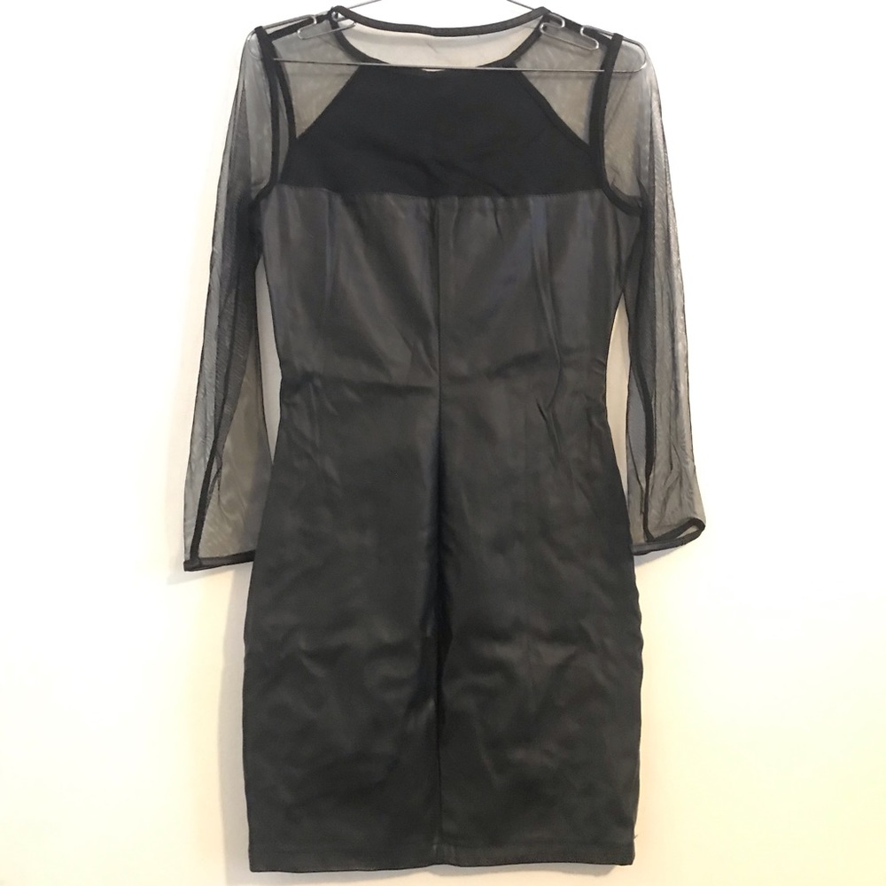 Topshop faux leather and mesh dress size 6 - Picture 3 of 5